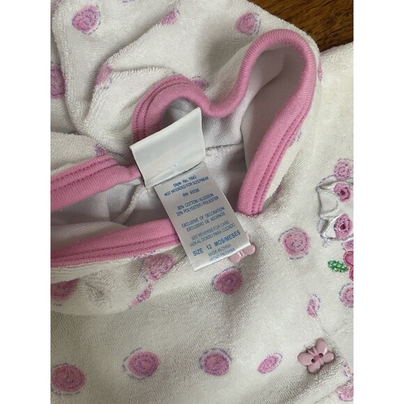 VTG Y2K Butterfly Terry Cloth Girls Swimsuit Baby Buns Beach Cover Up 12 Mo - Picture 6 of 10
